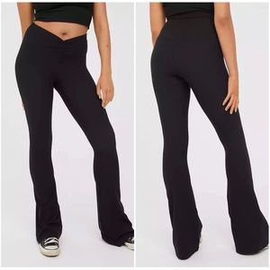 aerie waffle ruched flare leggings